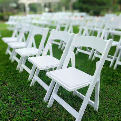 BTExpert Resin Folding Chair Vinyl Padded Seat Indoor Outdoor lightweight Set for Home Event Party Picnic Kitchen Dining Church School Weddings White Set of 4