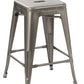 BTExpert 24" Industrial Vintage Distressed Metal Counter Bar Stool, Rustic Tabouret Style