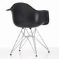 Eiffel Chrome Wire Dowell Legs Dining Arm Chair Black DAR - Set of 2