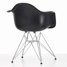Eiffel Chrome Wire Dowell Legs Dining Arm Chair Black DAR Set of 2