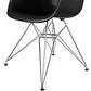 Eiffel Chrome Wire Dowell Legs Dining Arm Chair Black DAR - Set of 2