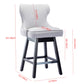 BTExpert Mid-Century Modern Linen Upholstered Swivel Barstools, 26" Counter Height - Set of 2