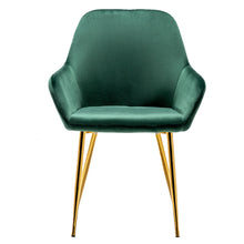 NEW - TWO Tasmia Velvet Emerald Green Accent Bucket Upholstered Dining Chairs Set of 2