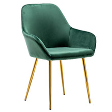 NEW - TWO Tasmia Velvet Emerald Green Accent Bucket Upholstered Dining Chairs Set of 2