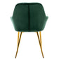NEW - TWO Tasmia Velvet Emerald Green Accent Bucket Upholstered Dining Chairs - Set of 2