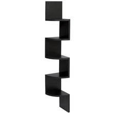 Black Finish Large Corner Zig Zag Wallmount Wall Shelf decor