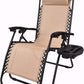 Zero Gravity Chair Case Lounge Outdoor Patio Beach Yard Garden With Utility Tray Cup Holder Beige
