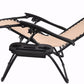 Zero Gravity Chair Case Lounge Outdoor Patio Beach Yard Garden With Utility Tray Cup Holder Beige