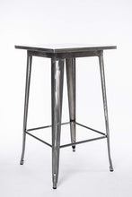 BTExpert Industrial Antique Distressed Rustic Steel Metal Dining Pub Square Table 23.5", Restaurant