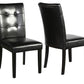 Tufted Parsons Upholstered Padded Dining Room Chairs Side Solid Wood-Accent Faux Leather Black