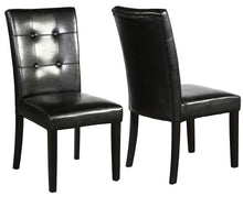 Tufted Parsons Upholstered Padded Dining Room Chairs Side Solid Wood-Accent Faux Leather Black