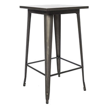 BTExpert Industrial Antique Distressed Bronze Rustic Steel Metal Dining Pub Square Table 23.5", Restaurant