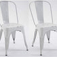 BTExpert Metal White Distressed Chic Indoor Outdoor Stackable Bistro Cafe Dining Side Chairs - Set of 4
