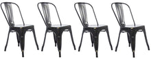 BTExpert Metal Golden Black Distressed Chic Indoor Outdoor Stackable Bistro Cafe Dining Side Chairs Set of 4
