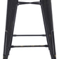 BTExpert 24" Stackable Industrial Golden Black Backless Metal Barstools Indoor Outdoor - Set of 4