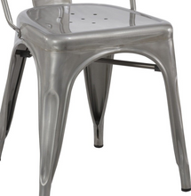 Industrial Vintage Stackable Metal Distressed Dining Bistro Cafe Side Chair-4