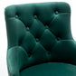 BTExpert Upholstered Dining Adjustable Seat, High Back Stool Bar Chair Green Tufted - Set of 2