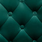 BTExpert Upholstered Dining Adjustable Seat, High Back Stool Bar Chair Green Tufted - Set of 2