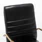 BTExpert Black Faux Leather Adjustable Home Office Arm Chair Golden Finish