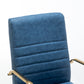 BTExpert Blue Faux Leather Adjustable Home Office Arm Chair Golden Finish