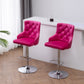 BTExpert Upholstered Dining Adjustable Seat, High Back Stool Bar Chair Pink Tufted, One Stool
