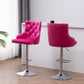 BTExpert Upholstered Dining Adjustable Seat, High Back Stool Bar Chair Pink Tufted, One Stool