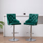 BTExpert Upholstered Dining Adjustable Seat, High Back Stool Bar Chair Green Tufted