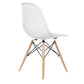 Eiffel Natural Wood Dowell Legs Dining Side Chair White DSW - Set of 4