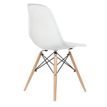 Eiffel Natural Wood Dowell Legs Dining Side Chair White DSW Set of 4