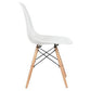 Eiffel Natural Wood Dowell Legs Dining Side Chair White DSW - Set of 4