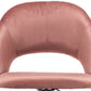 Btexpert Vanity Velvet RoseGold Makeup Dressing Office Task Work Adjustable Height Laiba Chair