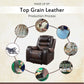 BTExpert Power Motion Recliner Chair with USB, Electric Recliner, Two-Tone Brown Top Grain Leather