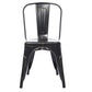 BTExpert Golden Black Distressed Metal Stackable Bistro Dining Chairs - Set of 4