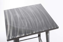 BTExpert Industrial Antique Distressed Rustic Steel Metal Dining Pub Square Table 23.5", Restaurant