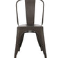 BTExpert Distressed Rustic Metal Stackable Bistro Dining Chairs - Set of 4