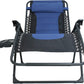 BTEXPERT Oversized Padded Zero Gravity Chair Folding Recliner Case Lounge Outdoor Pool Patio Blue Yard Garden Utility Tray Cup Holder