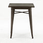 BTExpert Industrial Antique Distressed Sqaure Rustic Metal Dining Table Indoor Outdoor