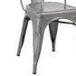 Industrial Vintage Stackable Metal Distressed Dining Bistro Cafe Side Chair-2