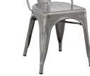 Industrial Vintage Stackable Metal Distressed Dining Bistro Cafe Side Chair-2