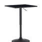 BTExpert Black Adjustable 27–36" Industrial Bar Table, Swivel Wood Top Square Pub Bistro