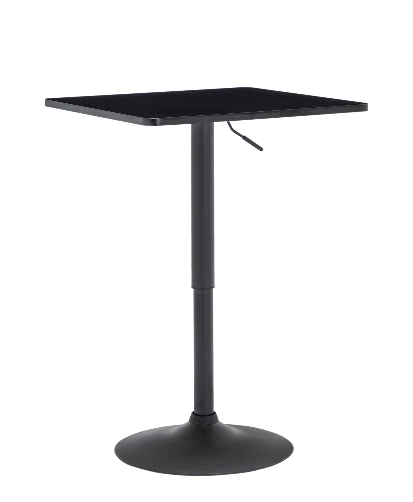 BTExpert Black Adjustable 27–36" Industrial Bar Table, Swivel Wood Top Square Pub Bistro