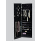 Wall mount Over the Door Wooden Jewelry Armoire Black