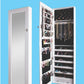 Wall mount Over the Door Wooden Jewelry Armoire White