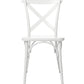 BTExpert White Cross Back Metal Industrial Modern Vintage Farmhouse Dining Chair - Set of 2