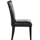 Tufted Parsons Upholstered Padded Dining Room Chairs Side Solid Wood-Accent Faux Leather Black