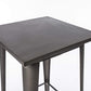 BTExpert Industrial Antique Distressed Bronze 23.5" Square Metal Dining Pub Table