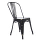 BTExpert Golden Black Distressed Metal Stackable Bistro Dining Chairs - Set of 4