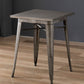 BTExpert Industrial Antique Distressed Sqaure Rustic Metal Dining Table Indoor Outdoor