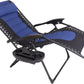 BTEXPERT Oversized Padded Zero Gravity Chair Folding Recliner Case Lounge Outdoor Pool Patio Blue Yard Garden Utility Tray Cup Holder