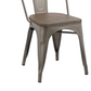 Industrial wood Metal Antique Bronze Rustic Distress Dining Bistro Side Chair-4
